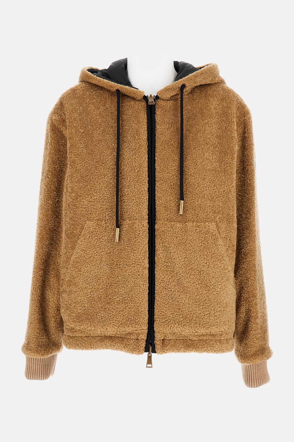 Moncler Reversible Padded Hoodie In Brown