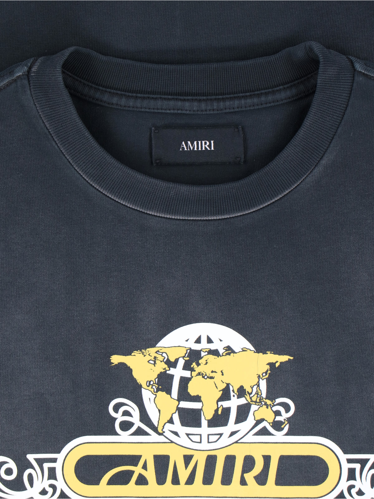 Amiri Night Graphic Print Crew Neck Short Sleeves In Black