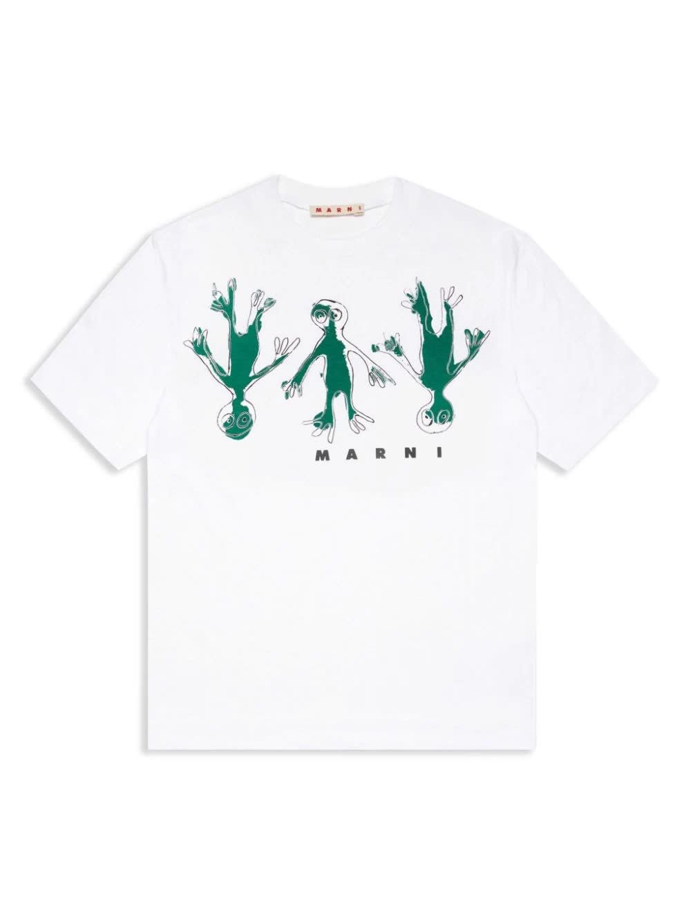 Marni Kids' T-shirt Con Stampa In White