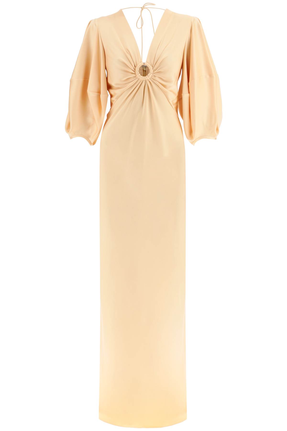 Stella McCartney Satin Maxi Dress With Cut-out Ring Detail