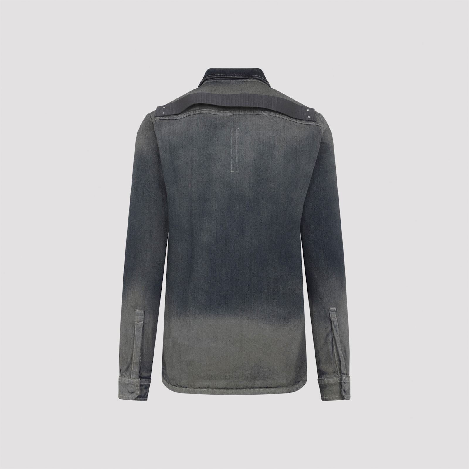 Rick Owens Fogpocket Long Sleeve Outer Shirt In Gray