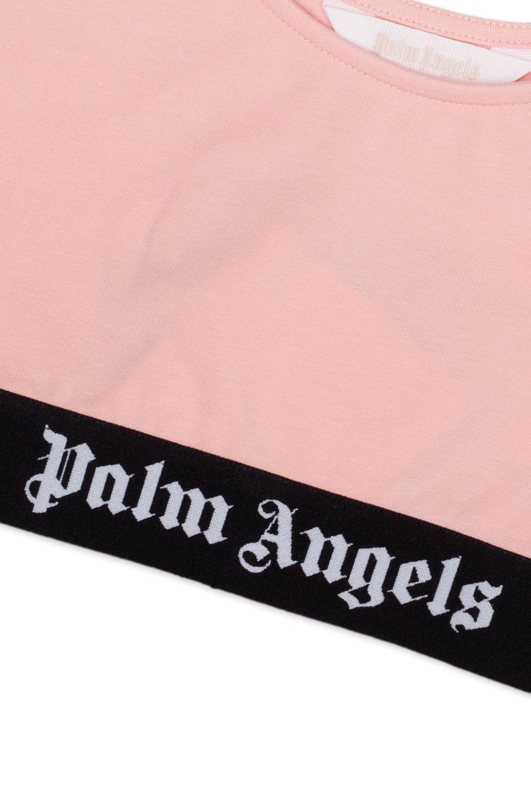 Shop Palm Angels Waistband Logo Sporty Top In Rosa