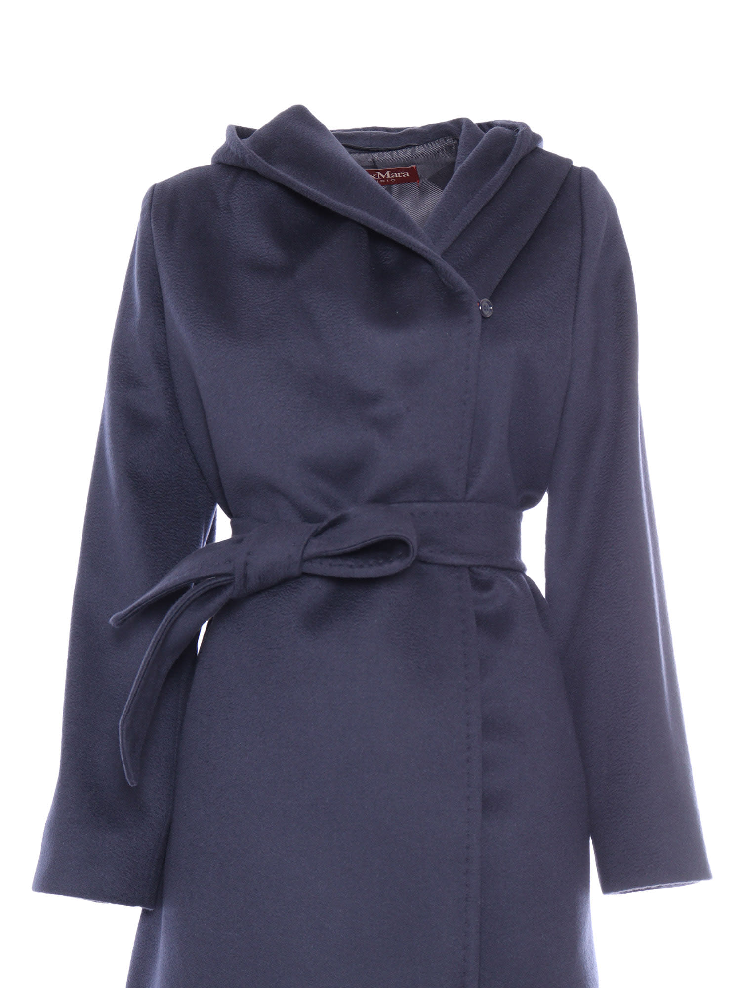 Max Mara Newmang Navy Coat In Blue