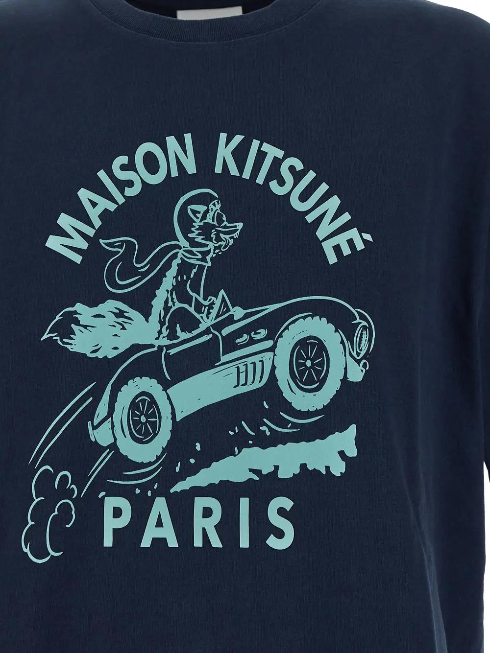 Shop Maison Kitsuné Cotton T-shirt In Ink Blue