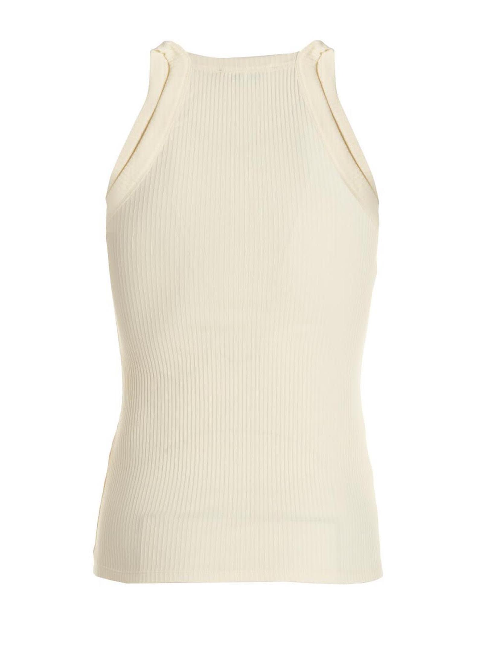 Shop Wales Bonner Groove Tank Top In 100 Ivory