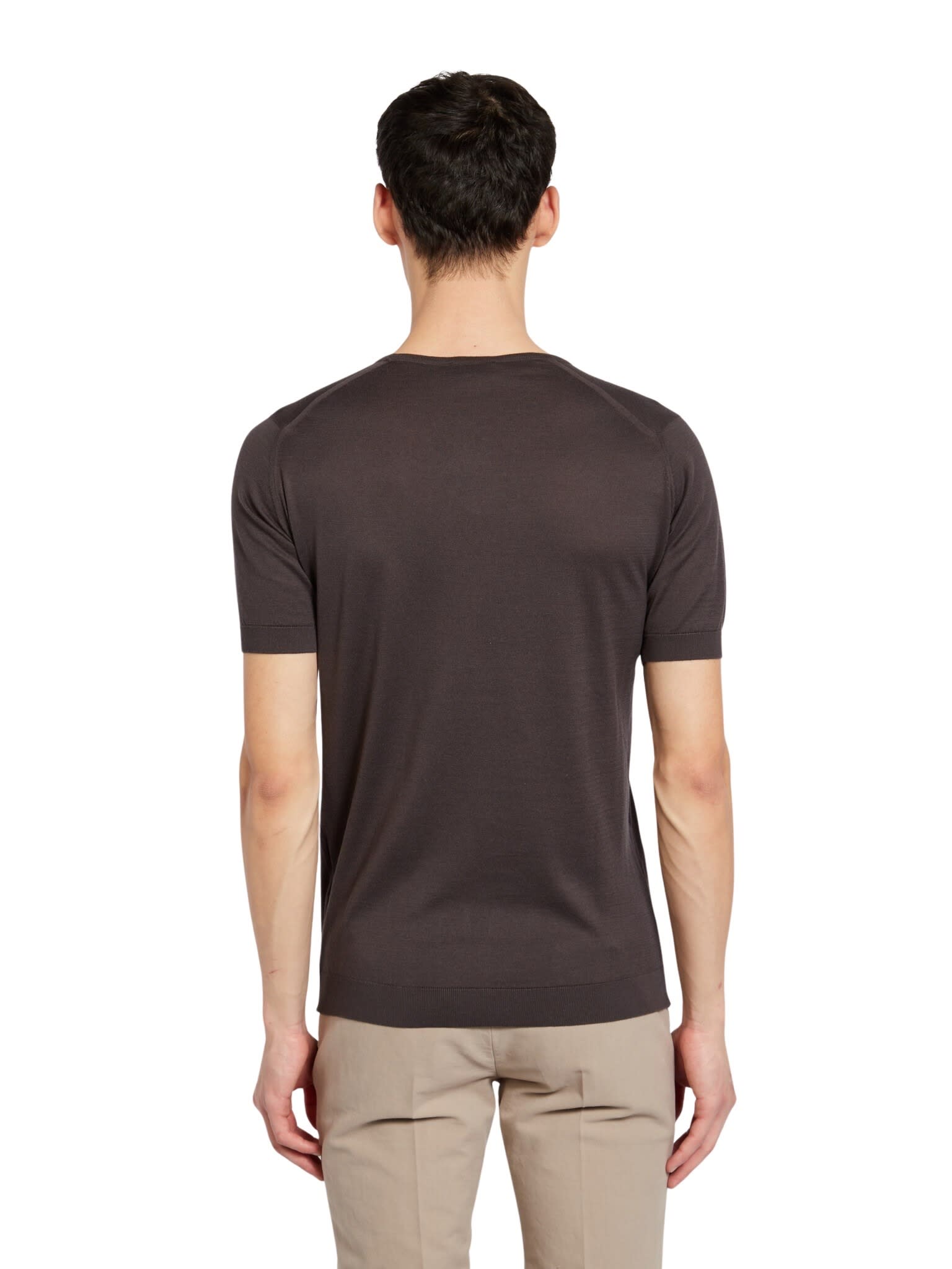 John Smedley Sea Island Short-sleeve Cotton T-shirt In Chocolat