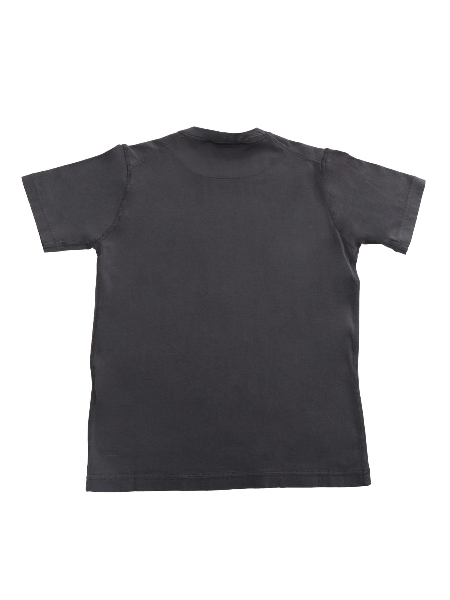 Shop Stone Island Junior Black T-shirt With Logo In Grey