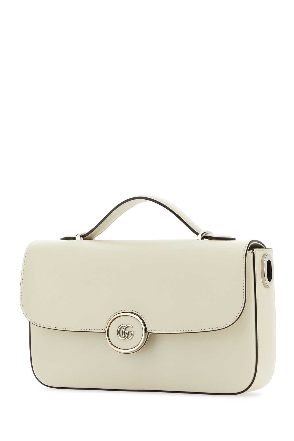 Shop Gucci Ivory Leather Small Petite Gg Handbag In Mysticwhite