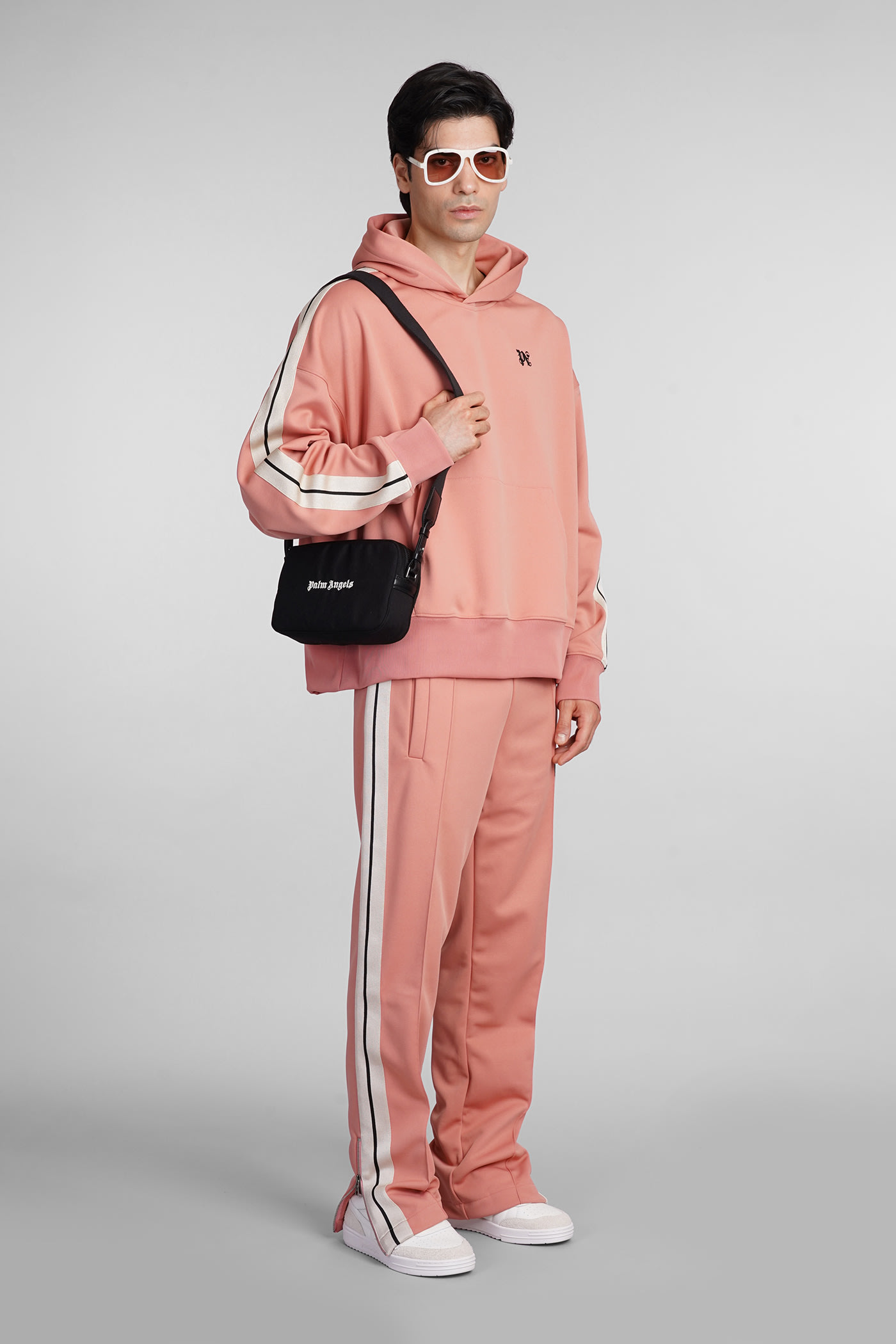 Shop Palm Angels Sweatshirt In Rose-pink Polyester