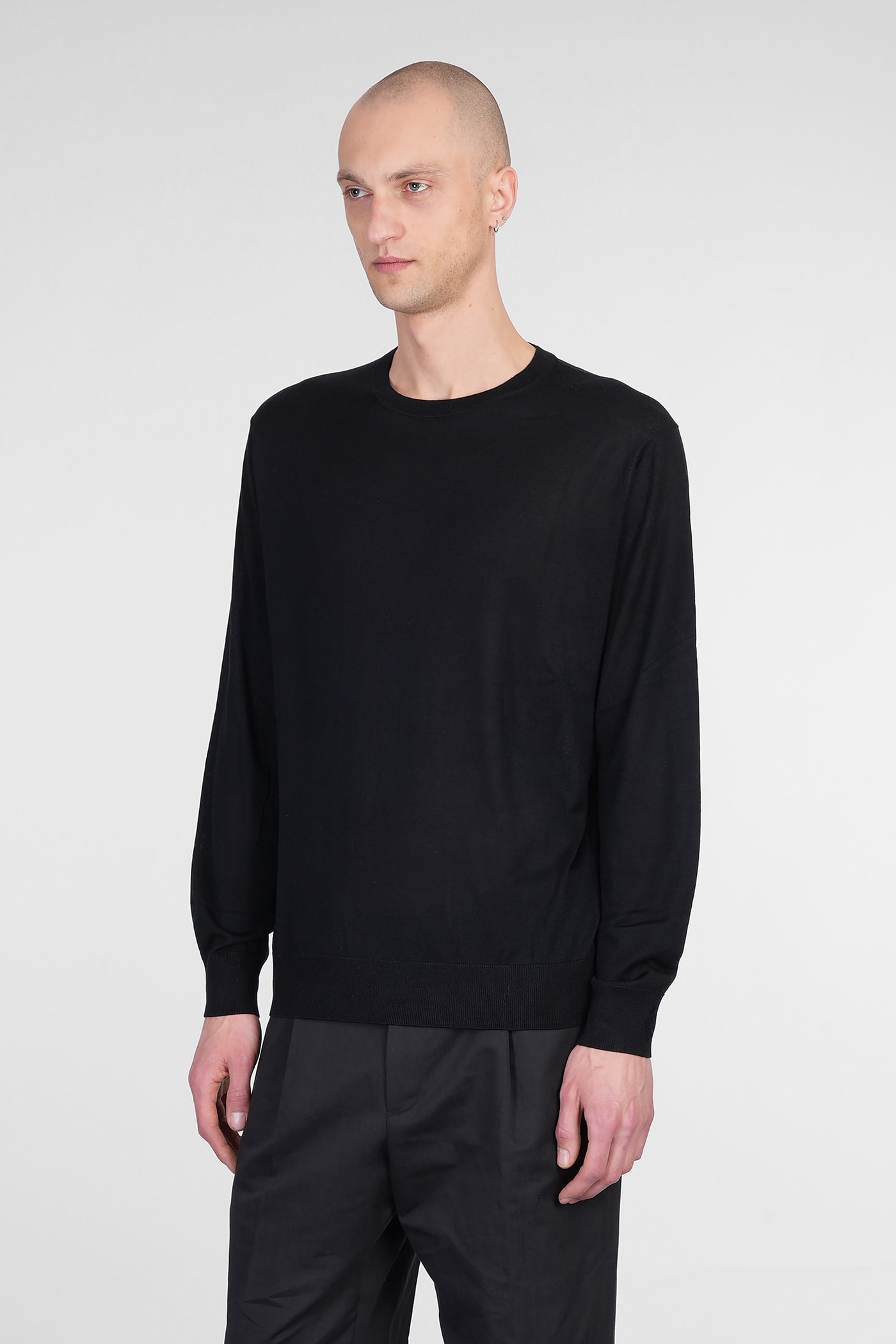 Ballantyne Knitwear In Black Silk In Black