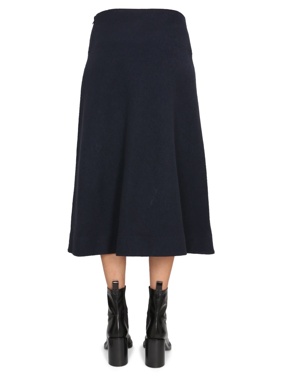 Shop Jil Sander Wool Skirt In Blue