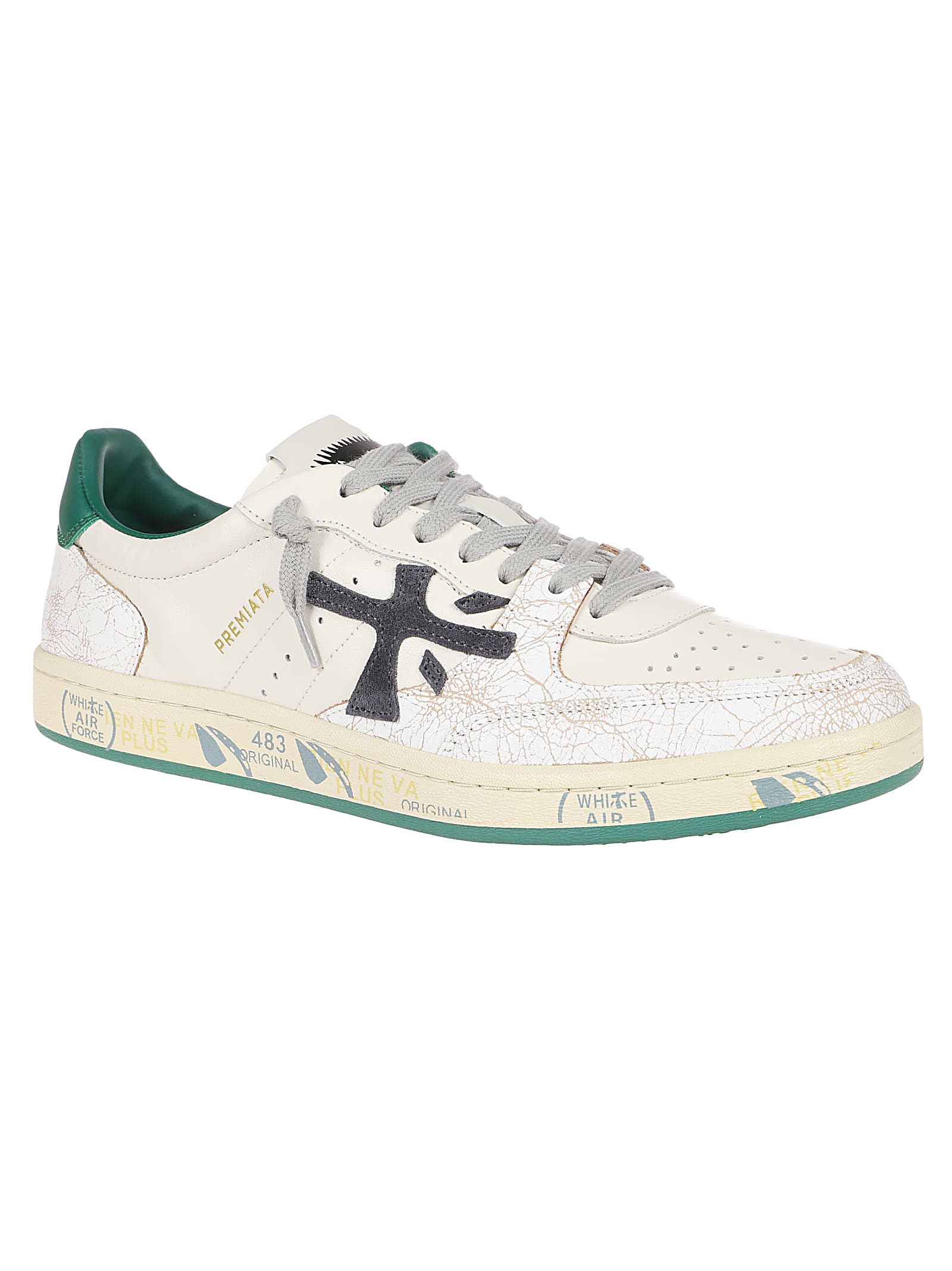 Shop Premiata Bskt Clay Sneakers In Bianco