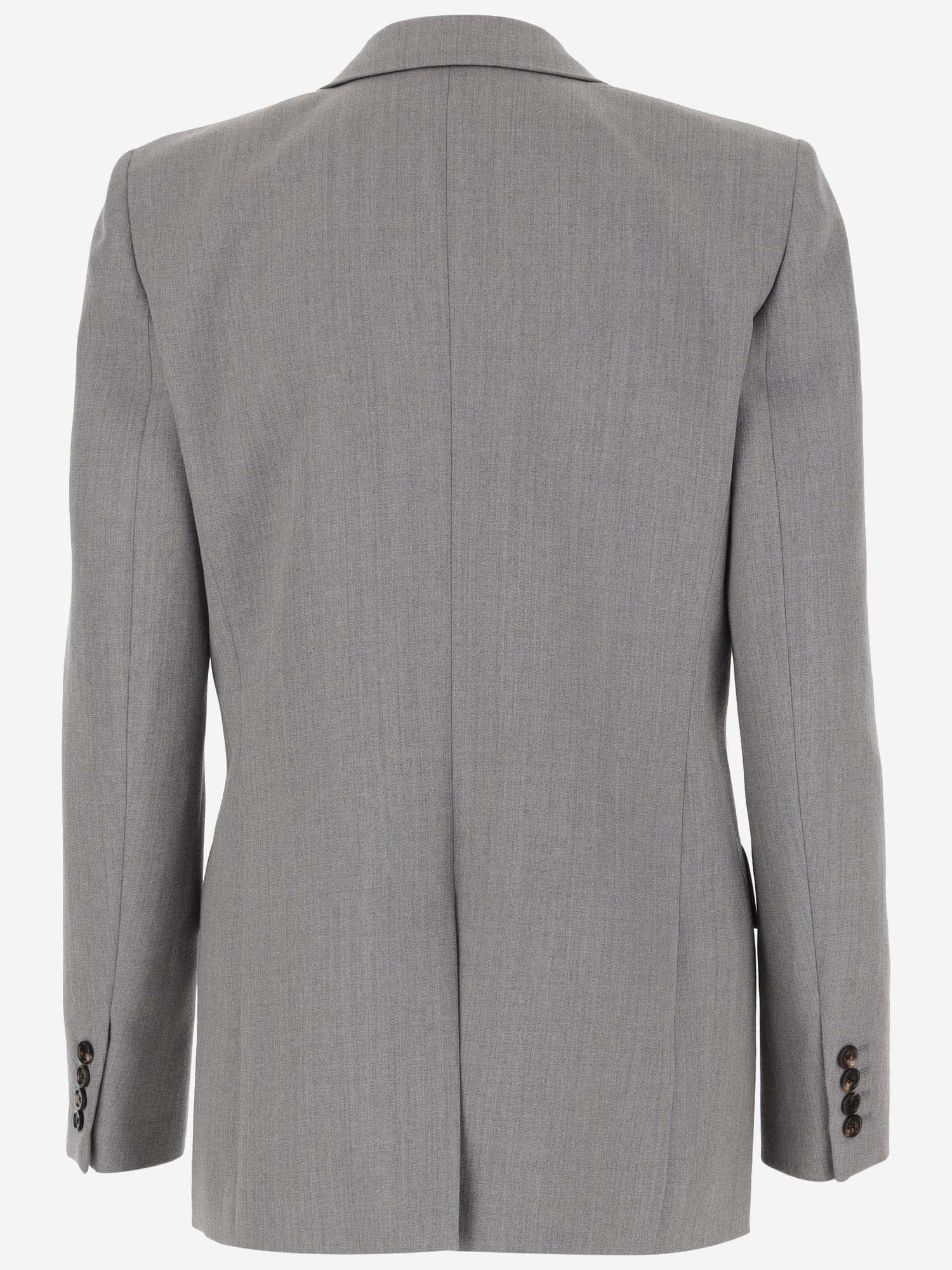 Shop Chloé Single-breasted Wool Jacket In Grey