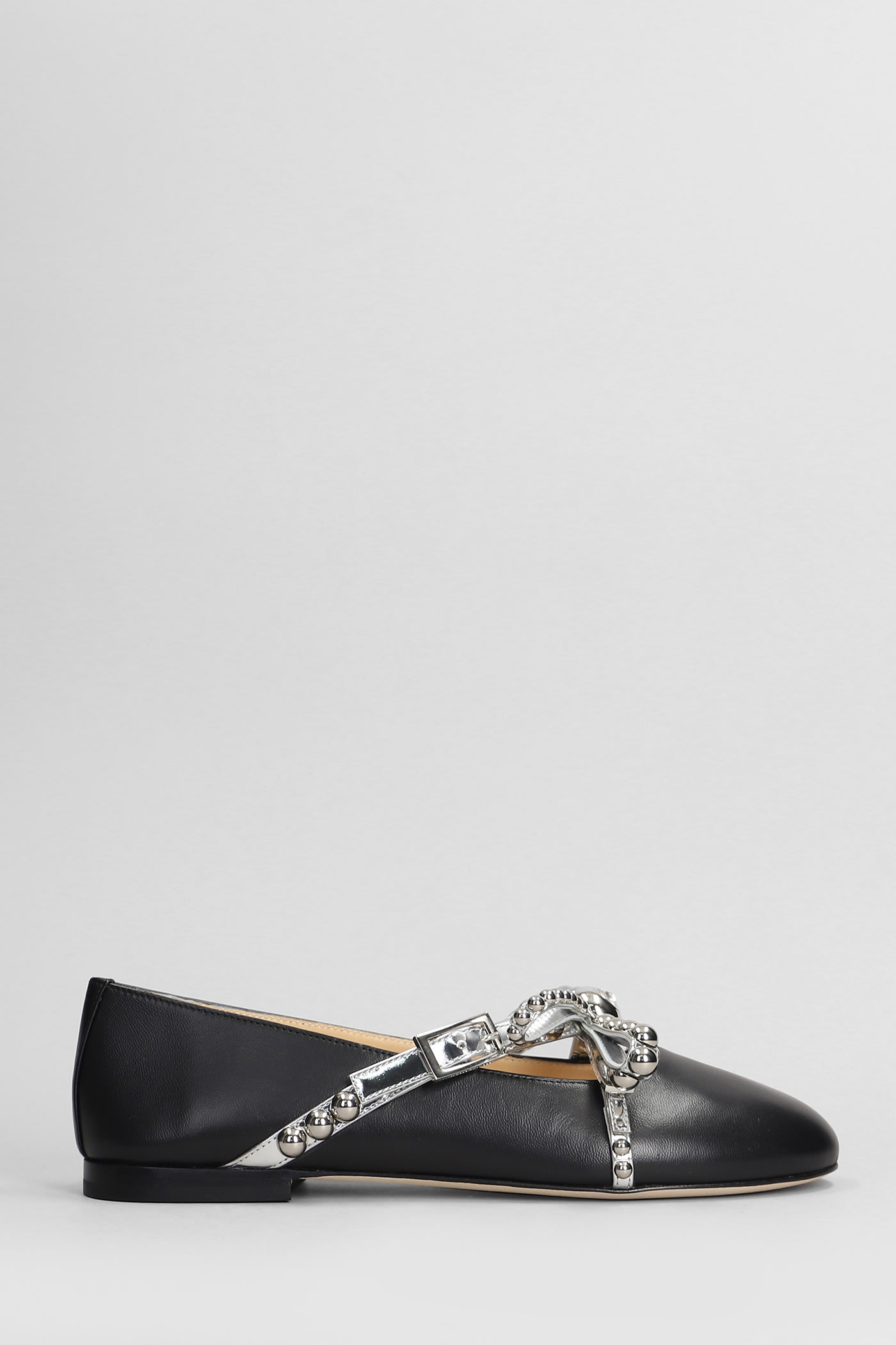 Mach & Mach Ballet Flats In Black Leather