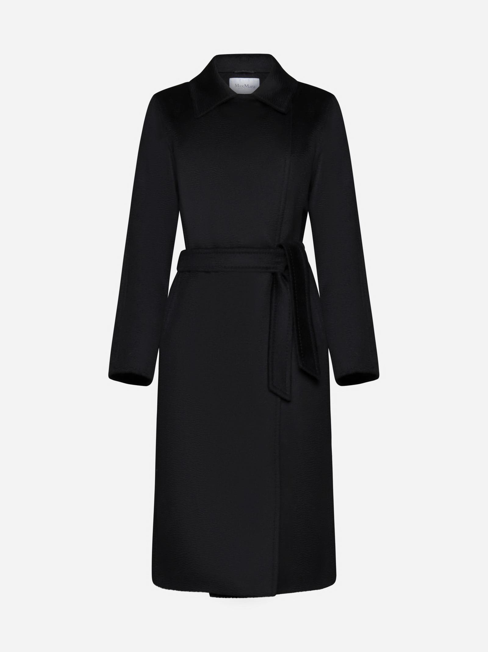 Max Mara Manuela Camel Hair Coat In Blue