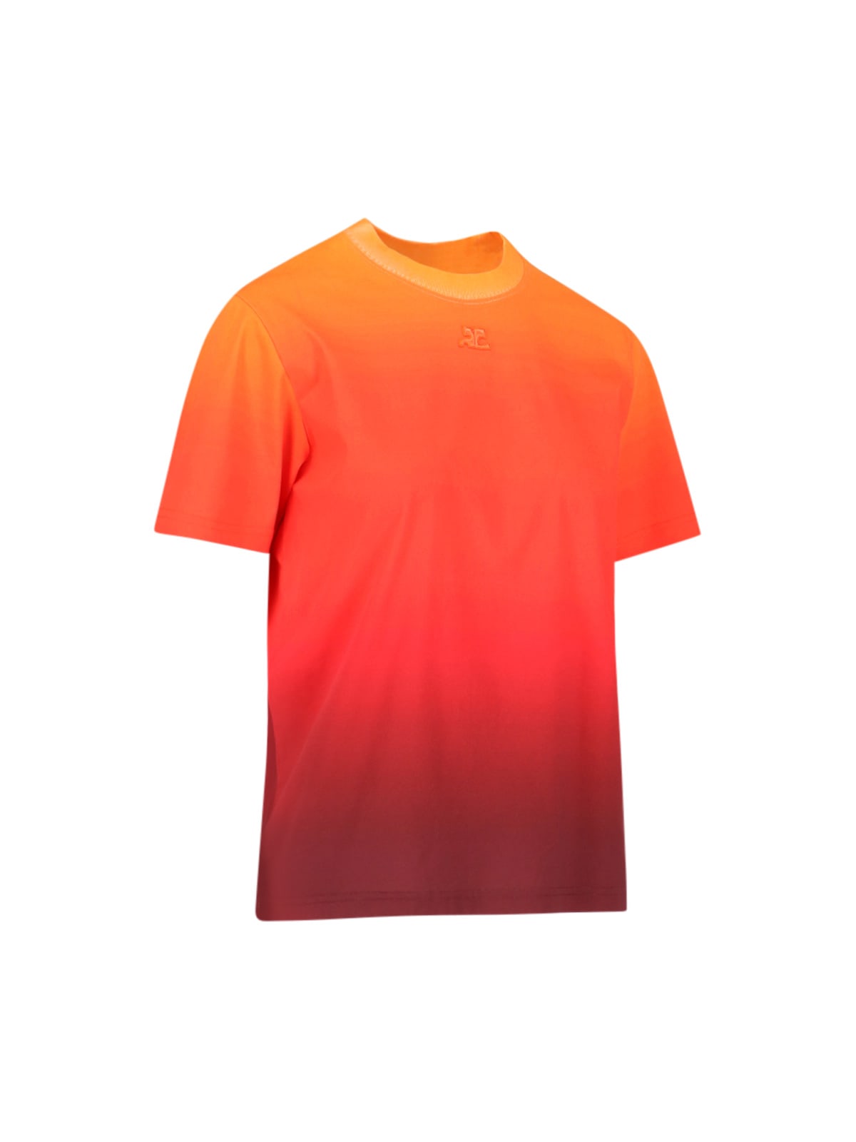 Shop Courrèges Gradient Sunset T-shirt In Orange