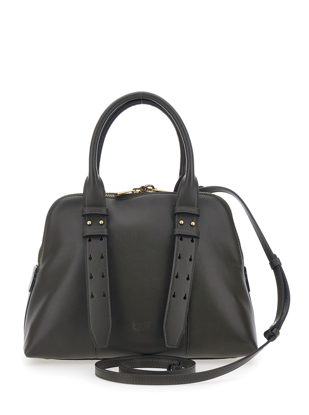 Pinko Green Medium Handbag With Adjustable And Removable Shoulder Strap And Love Birds Logo Plaque On The