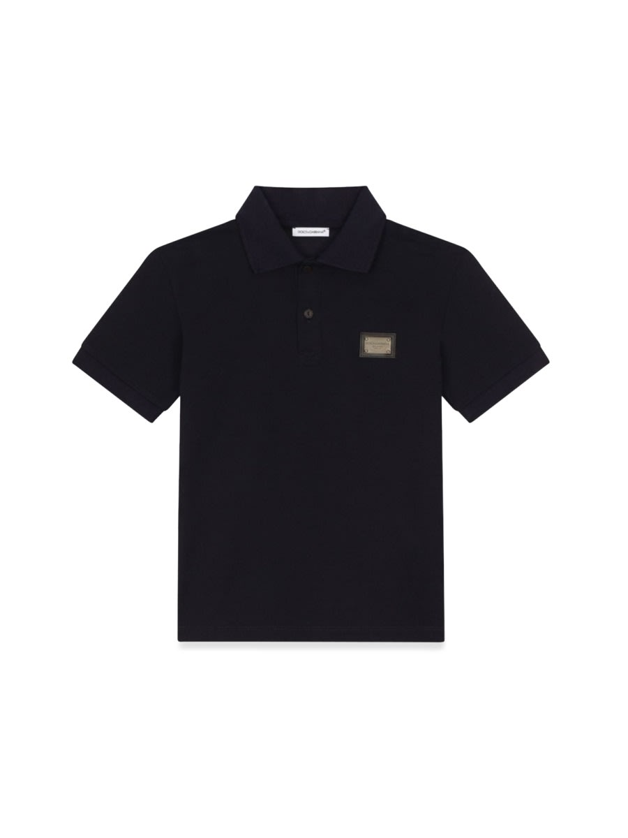 Shop Dolce & Gabbana Short-sleeved Polo Shirt In Blue