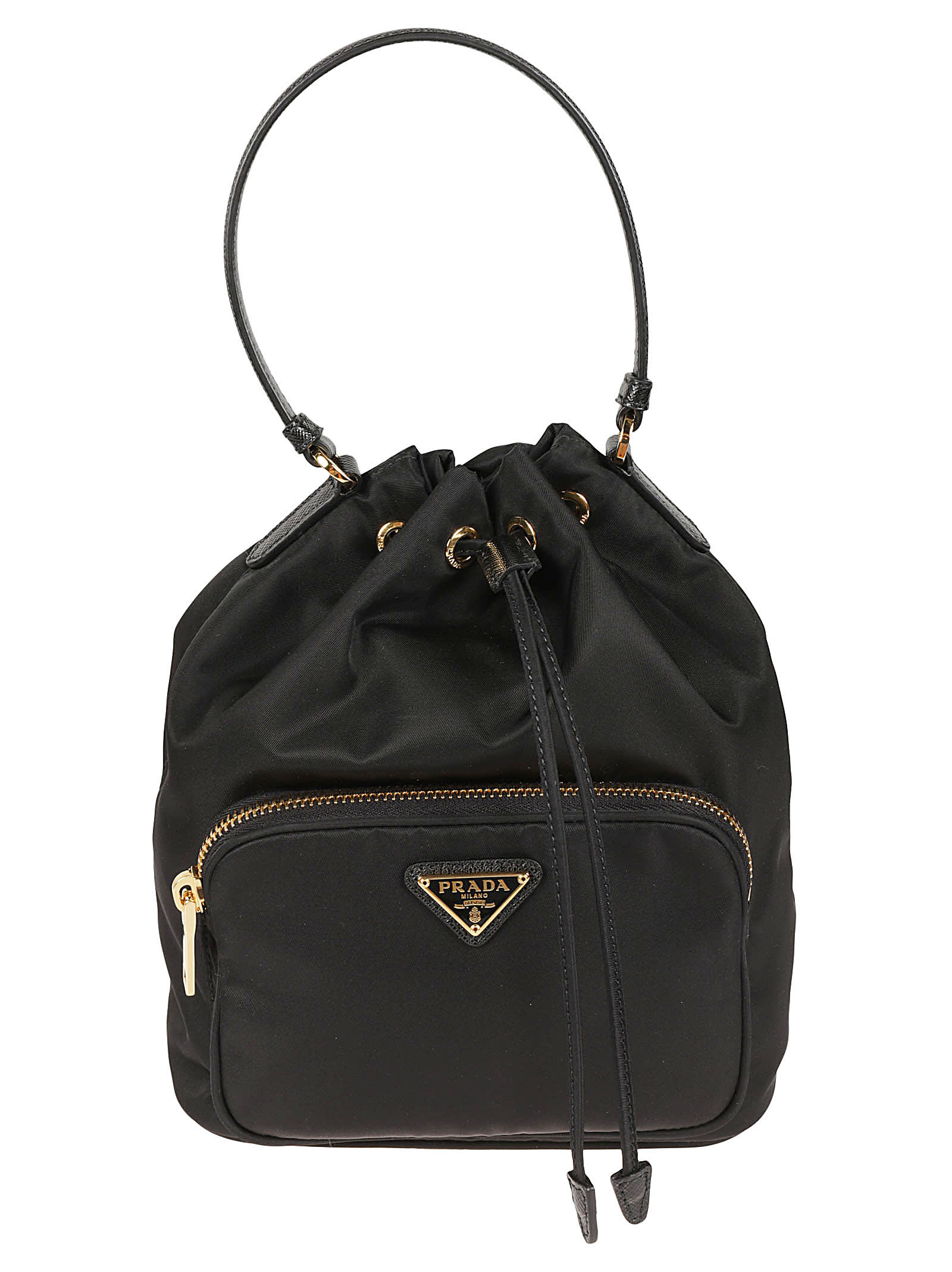 Prada Contemporary Re-nylon Bucket Bag Design In Black