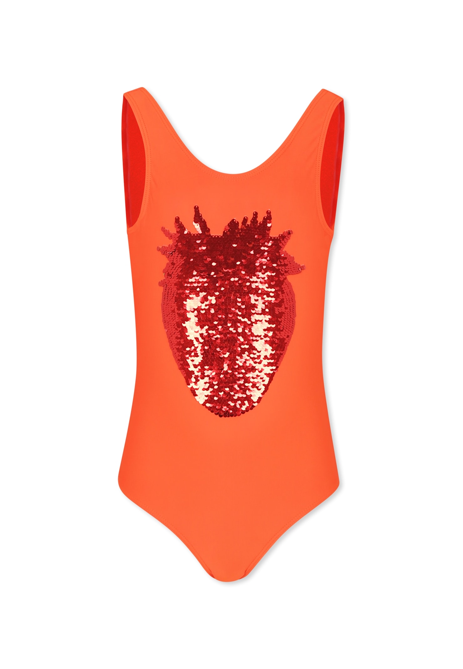 Molo Red Swimsuit For Girl With Strawberry In Red