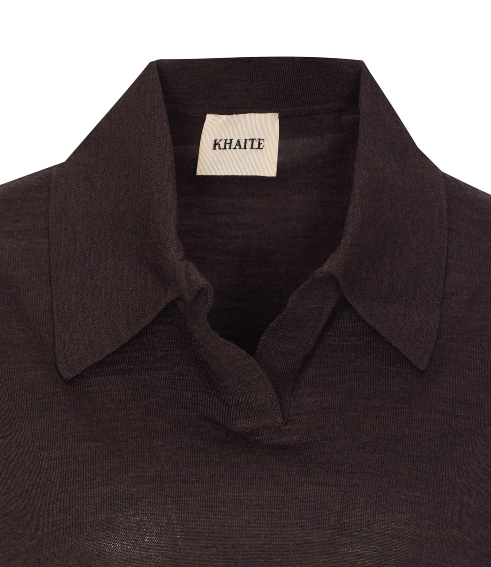 Khaite Morgane Polo Top In Brown