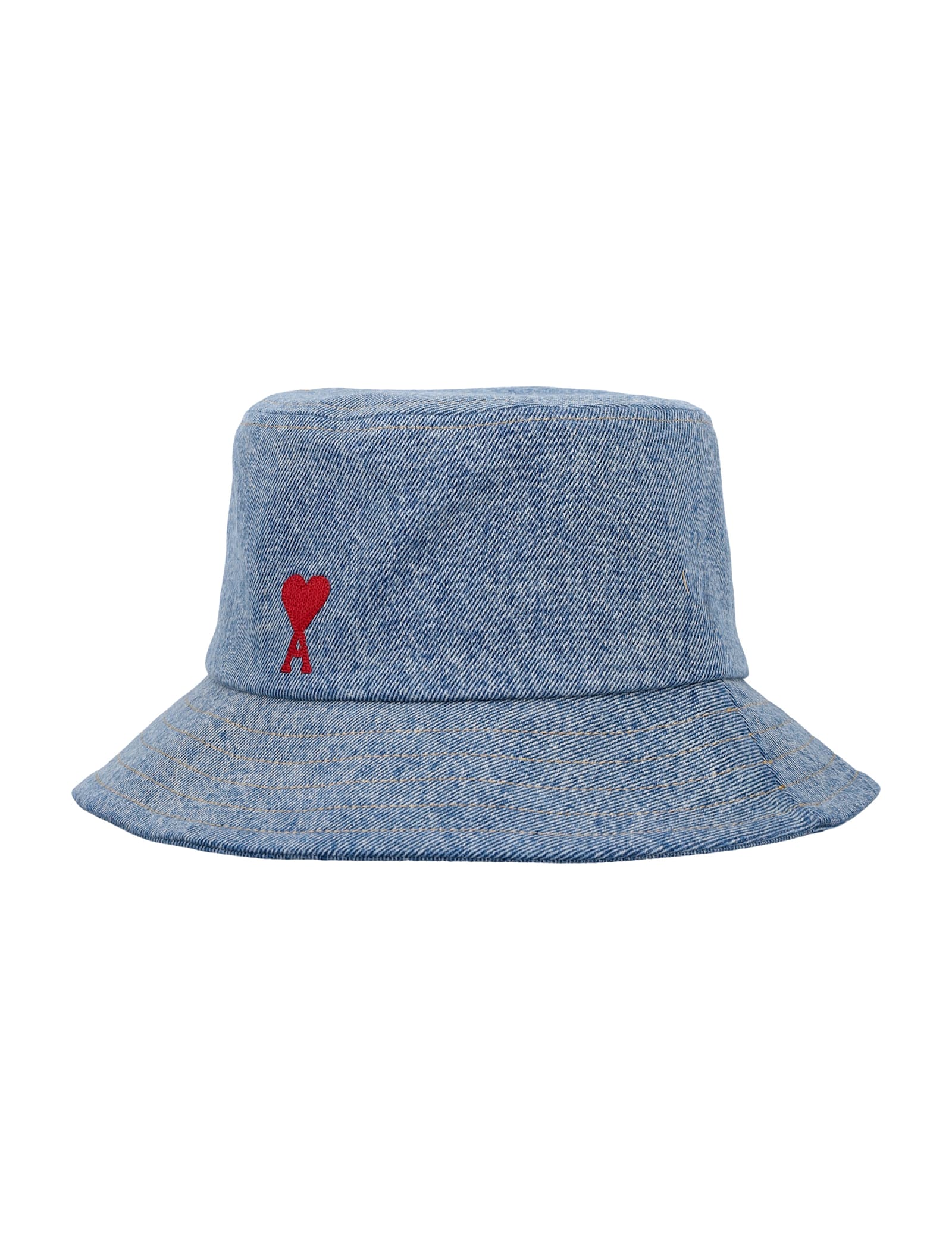 Ami Alexandre Mattiussi Ami De Coeur Embroidery Bucket Hat In Brown