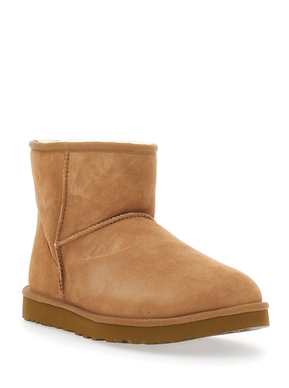 Ugg Classic Ultra Mini Low Heels Ankle Boots In Leather Color Suede In Multi