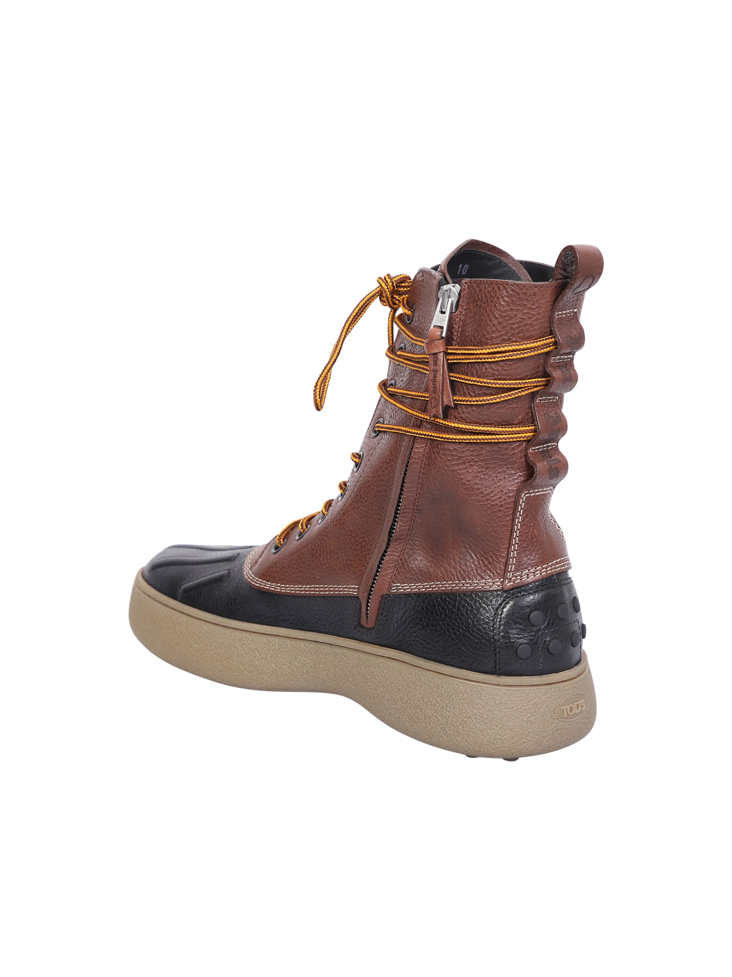 Shop Moncler Genius Winter Gommino Leather Boots In Brown