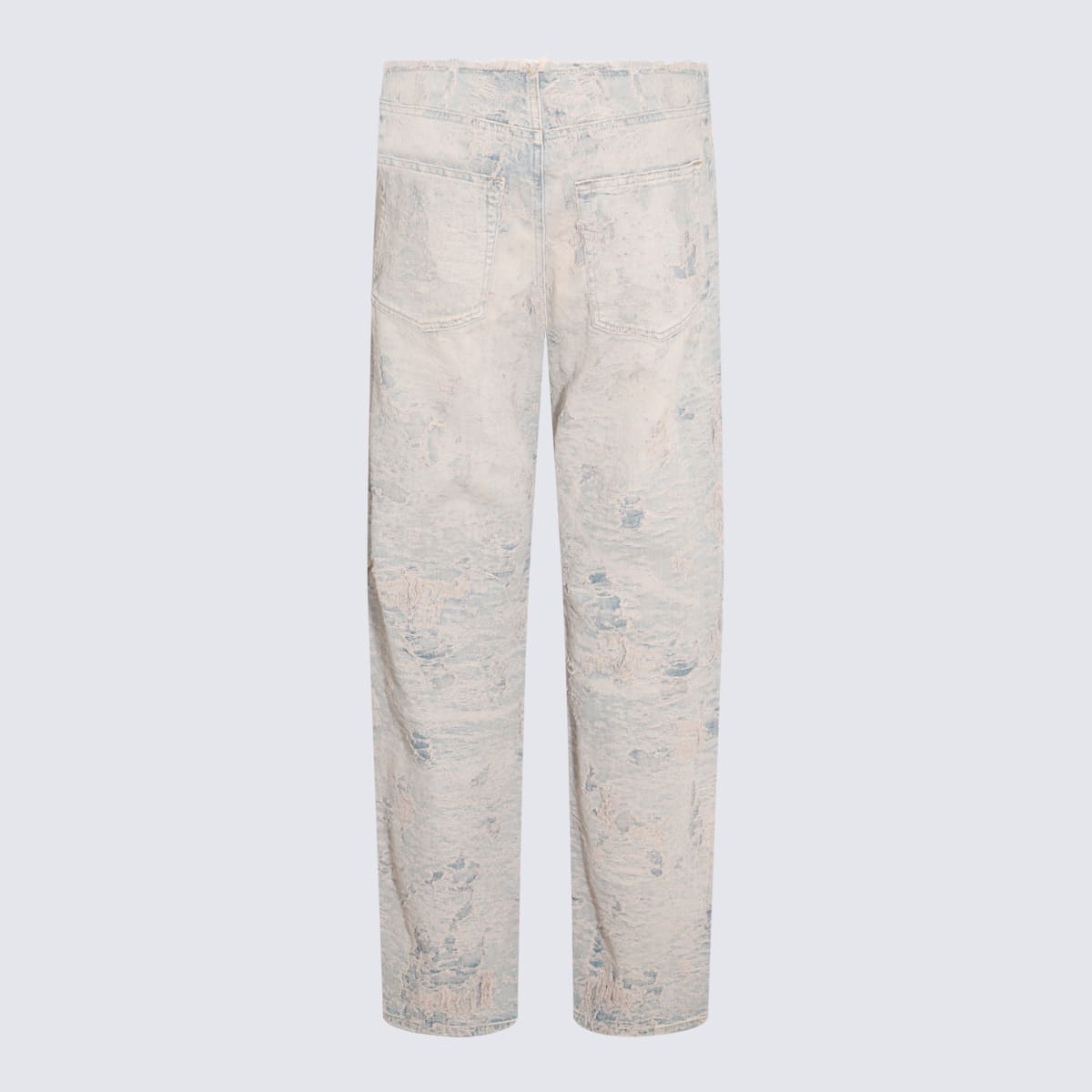 Shop Diesel Light Blue Cotton Jeans In Bleached