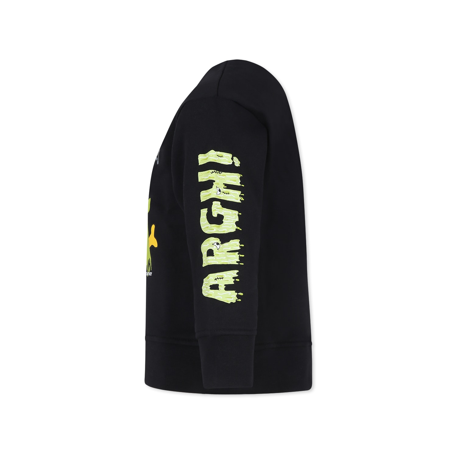 Stella Mccartney Black Sweatshirt For Boy With Frankestein Print In Black