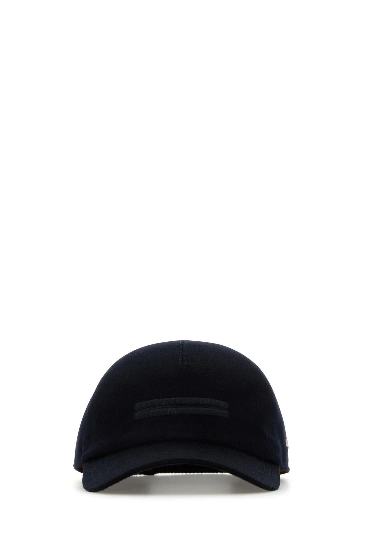 Shop Zegna Midnight Blue Cashmere Baseball Cap