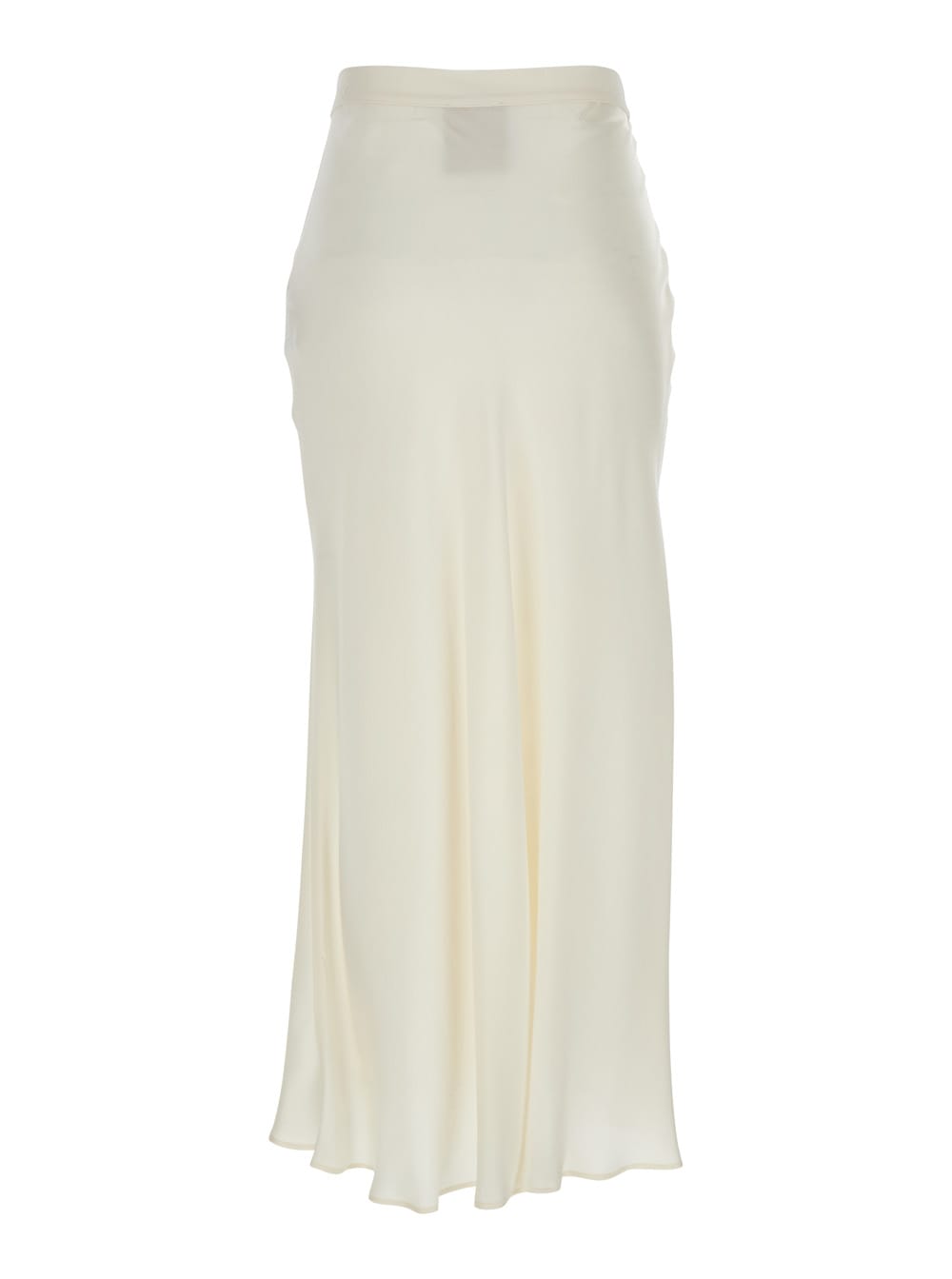 Shop Semicouture Ambra White Skirt With Wrap Design In Silk Blend Woman