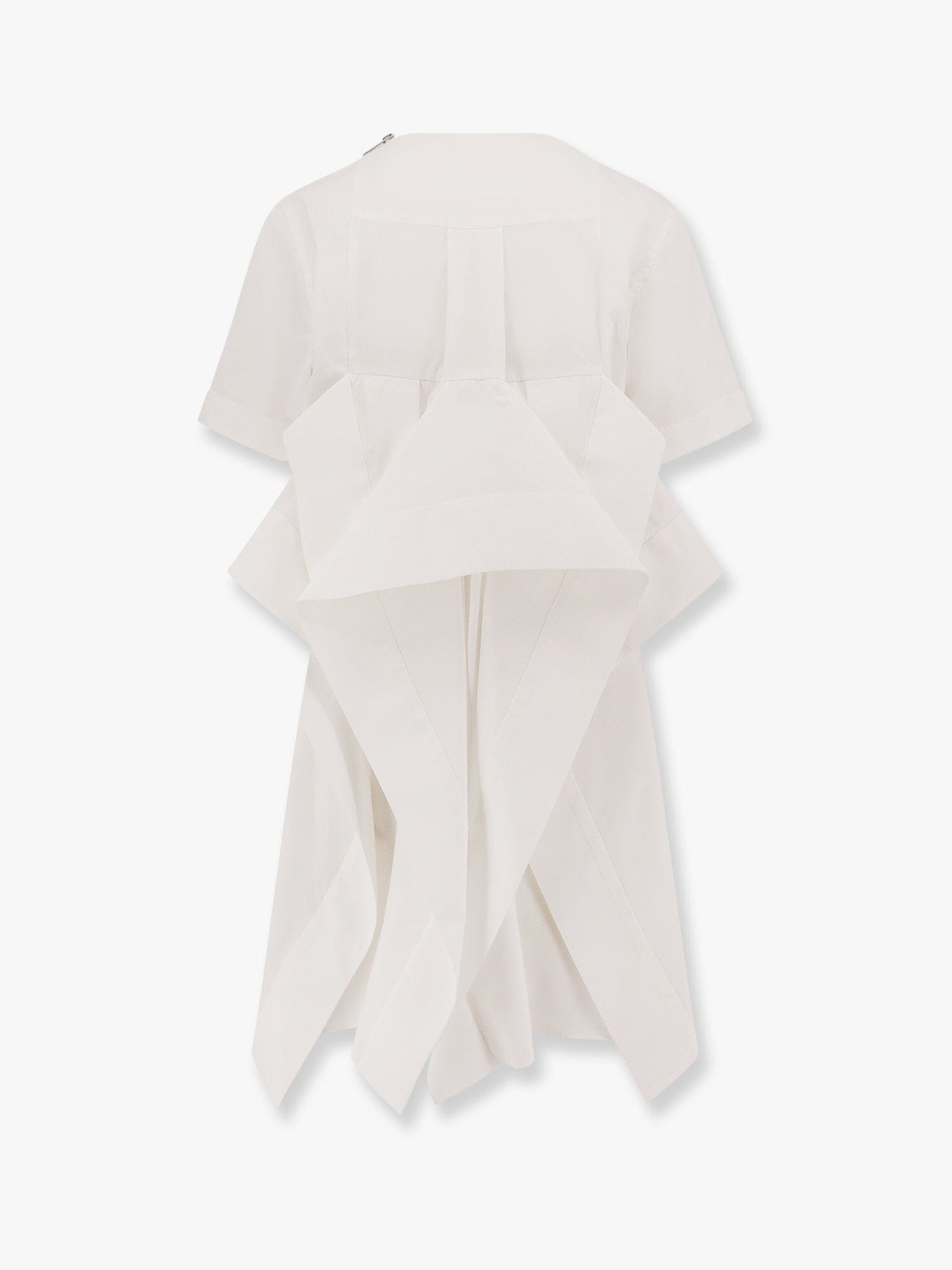 Sacai Dress With Draped Cotton Inserts On The Back In White