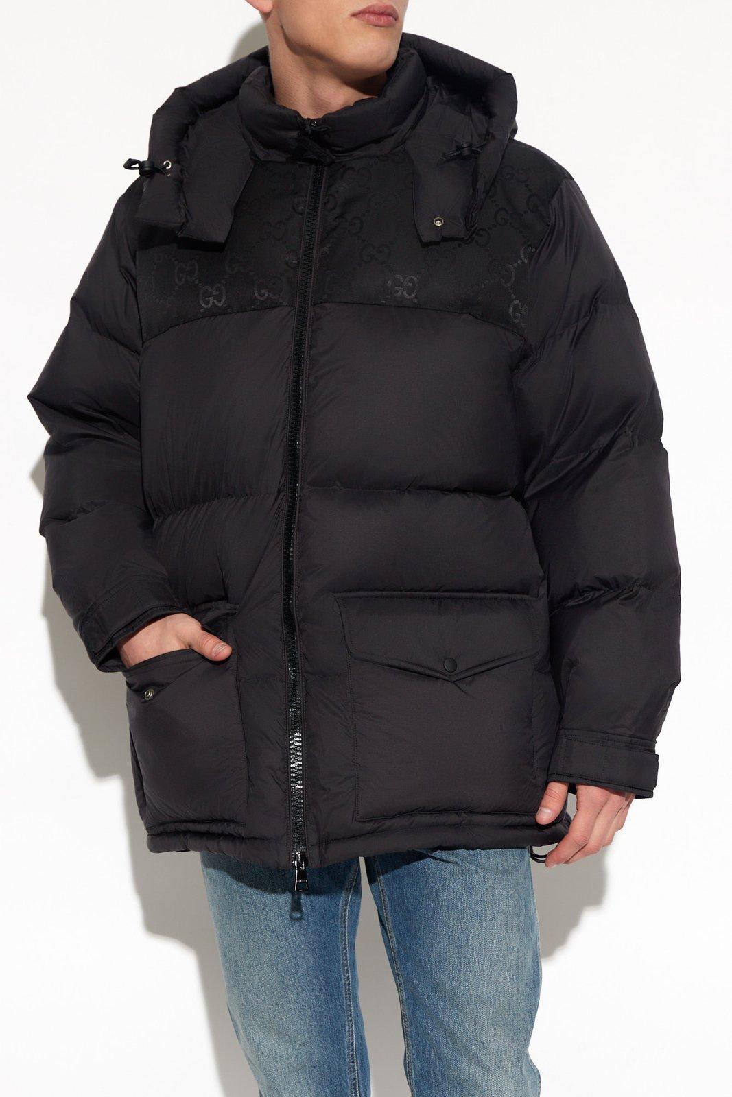 Shop Gucci Zip-up Puffer Jacket In Black