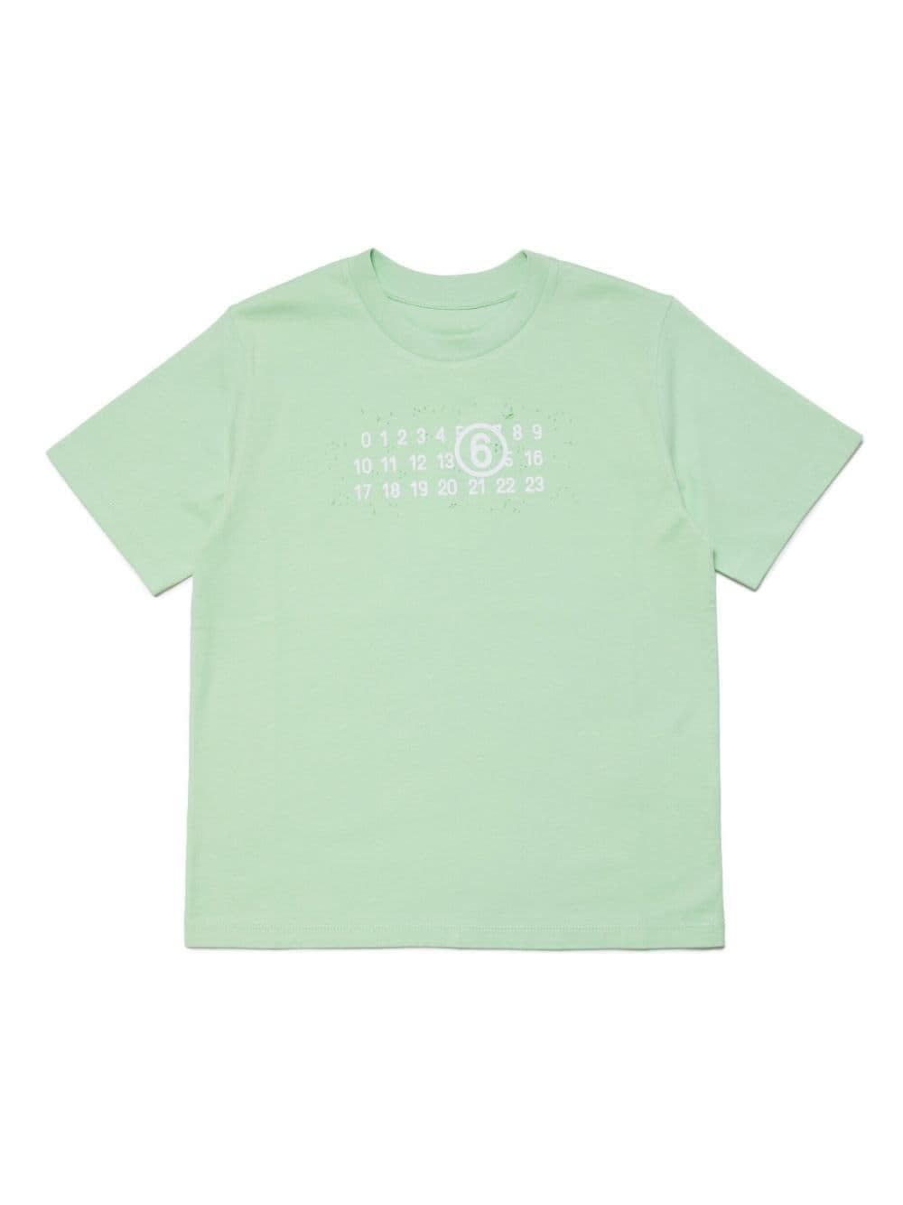 Shop Mm6 Maison Margiela T-shirt Con Logo In Green