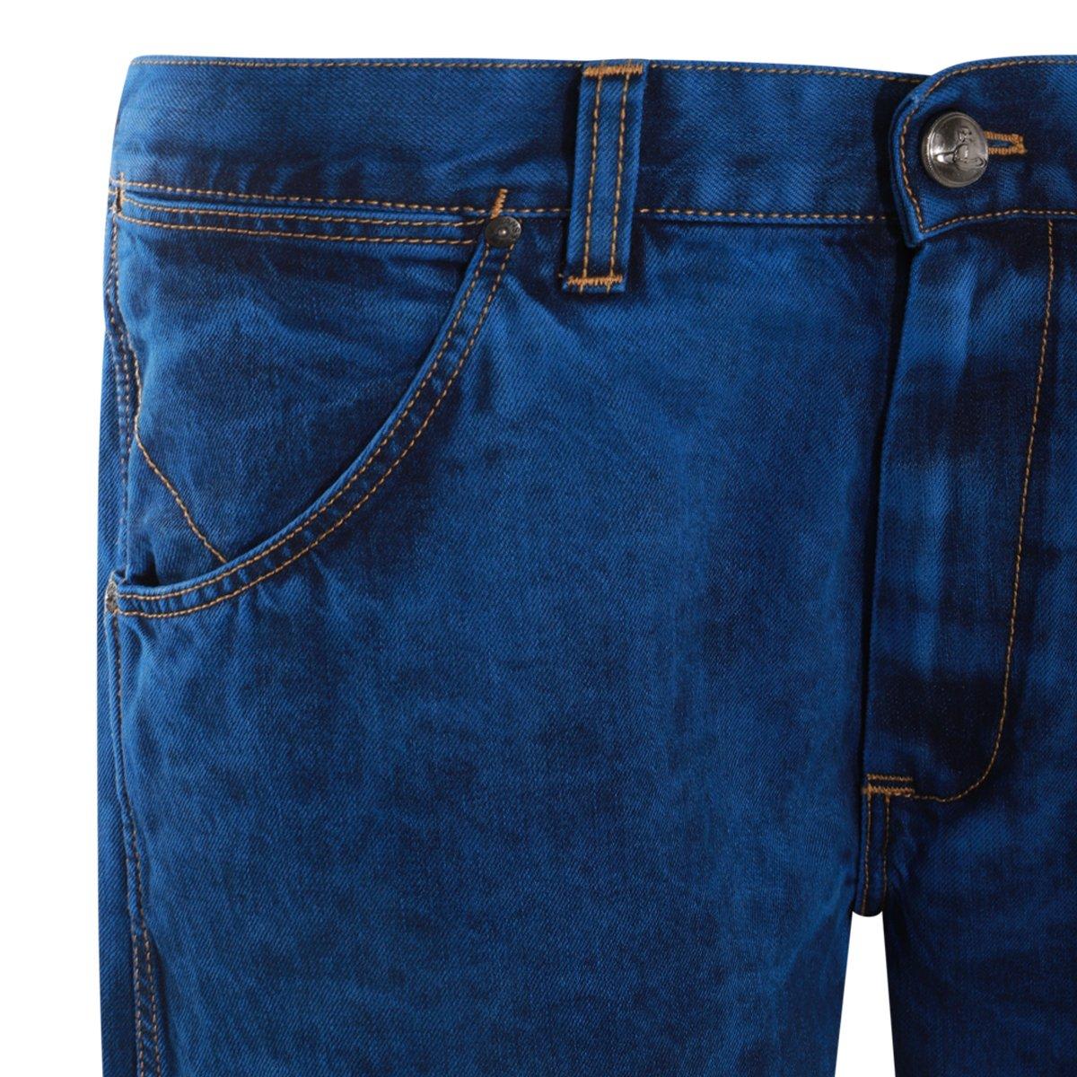 Shop Vivienne Westwood Ranch Acid Wash Denim Jeans In Blue