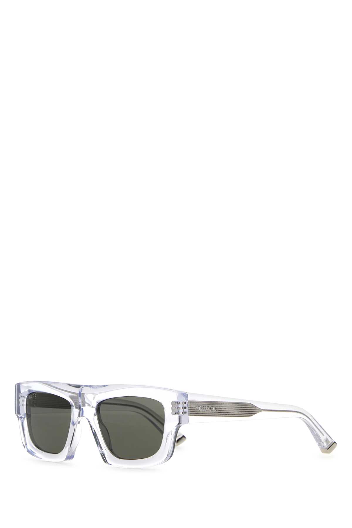 Gucci Rectangular Sunglasses Transparent Frame In Green