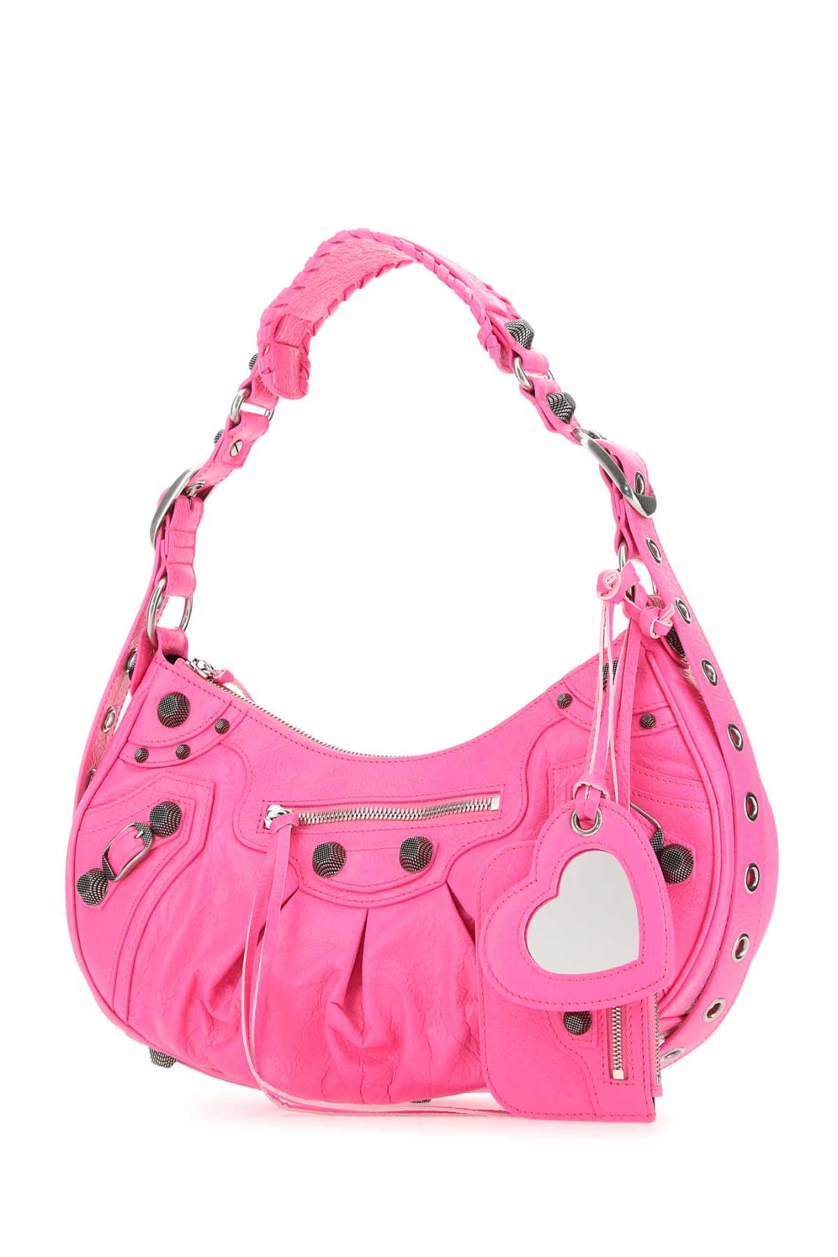 Shop Balenciaga Fluo Pink Nappa Leather Le Cagole S Shoulder Bag