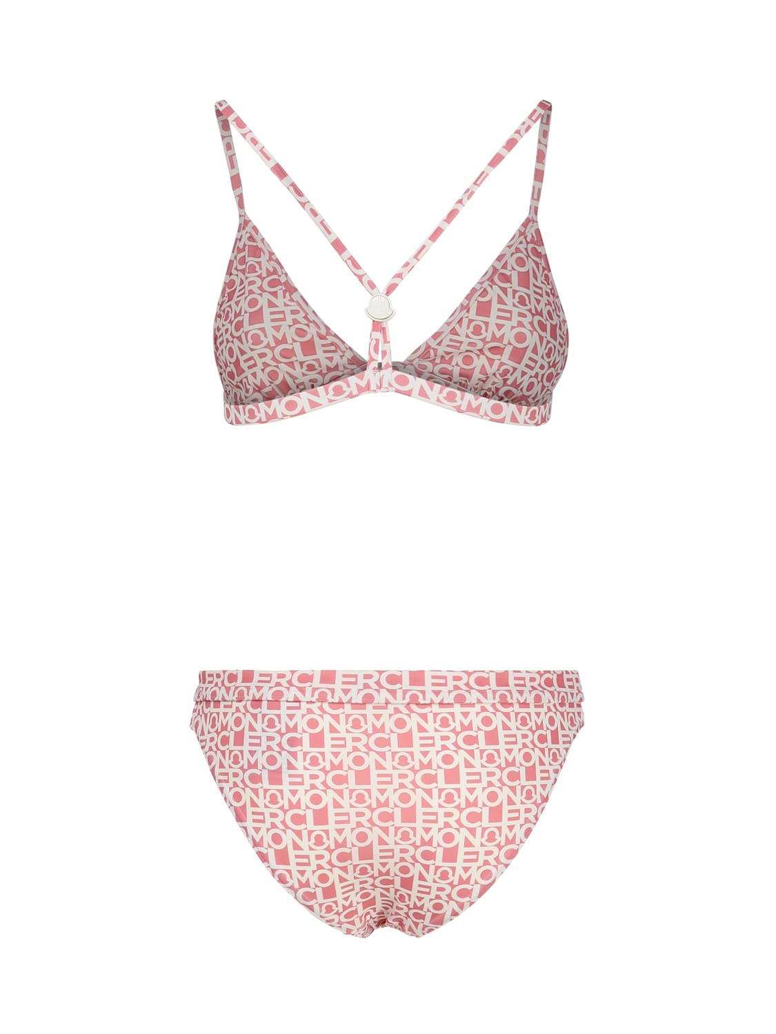 Shop Moncler Jersey Bikini Set In Pink