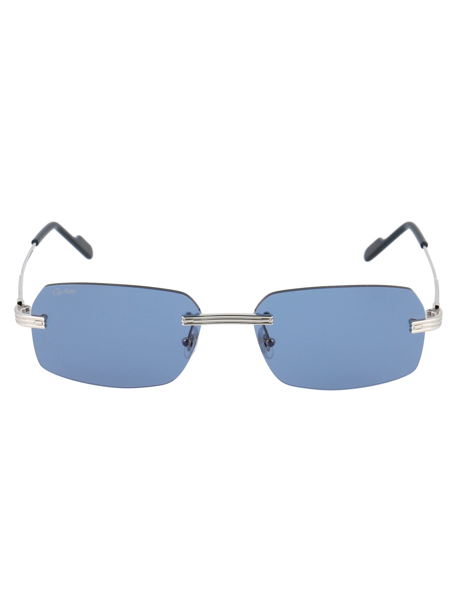 Shop Cartier Ct0271s Sunglasses In 003 Silver Silver Blue