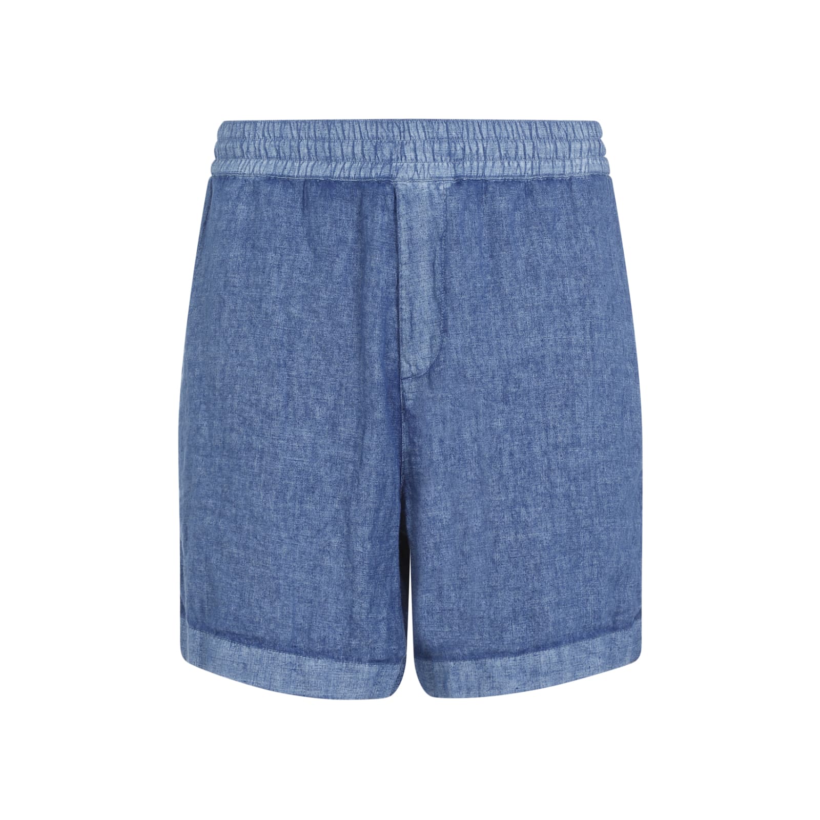 Shop Burberry Linen Drawstring Shorts In Knight