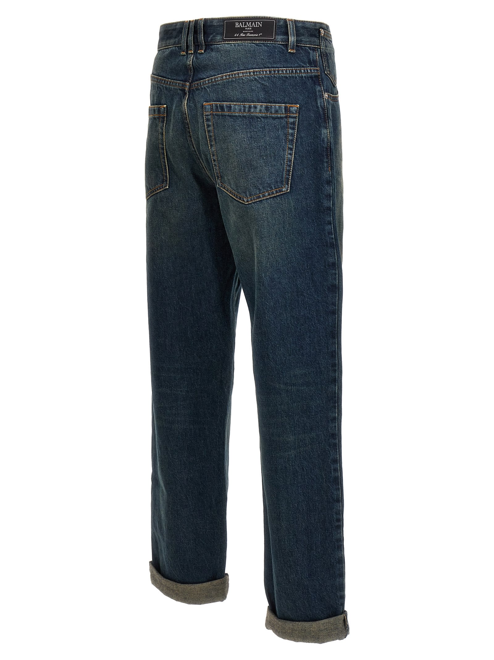 Shop Balmain Vintage Jeans In Navy