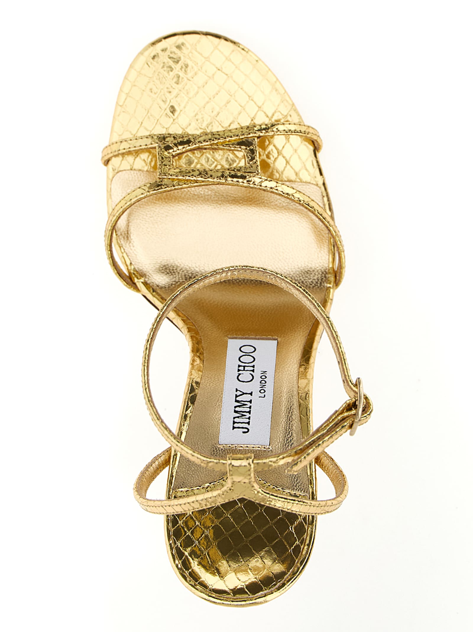 Jimmy Choo 1998 Leo 100 Gold Leather Sandals In Gold