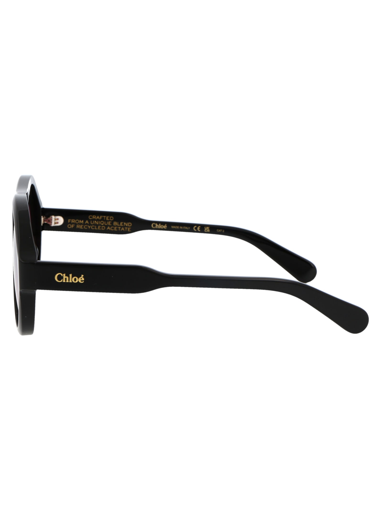 Shop Chloé Ch0151s Sunglasses In 001 Black Black Red