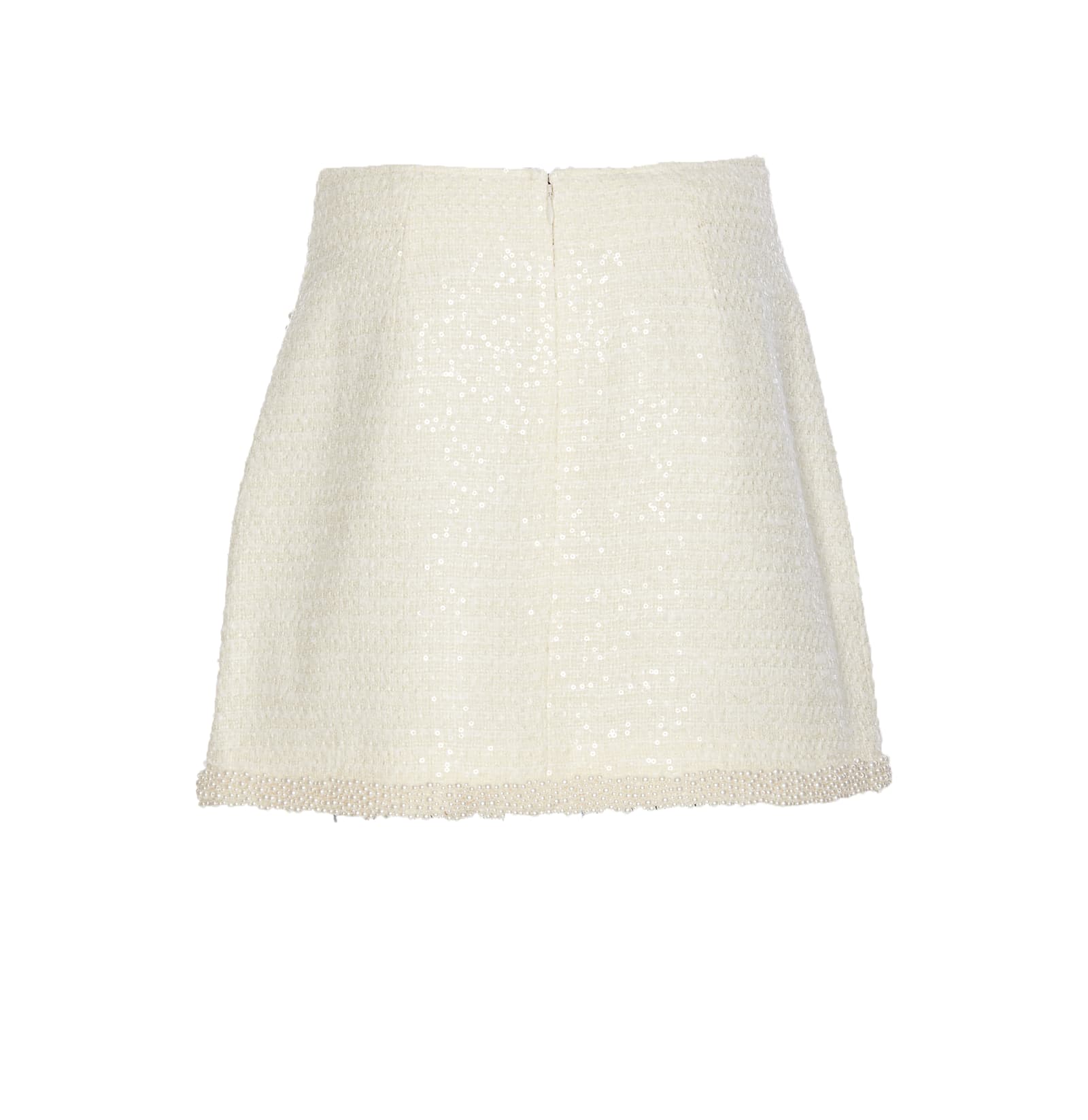 SELF-PORTRAIT BOUCLE PEARL MINI SKIRT 