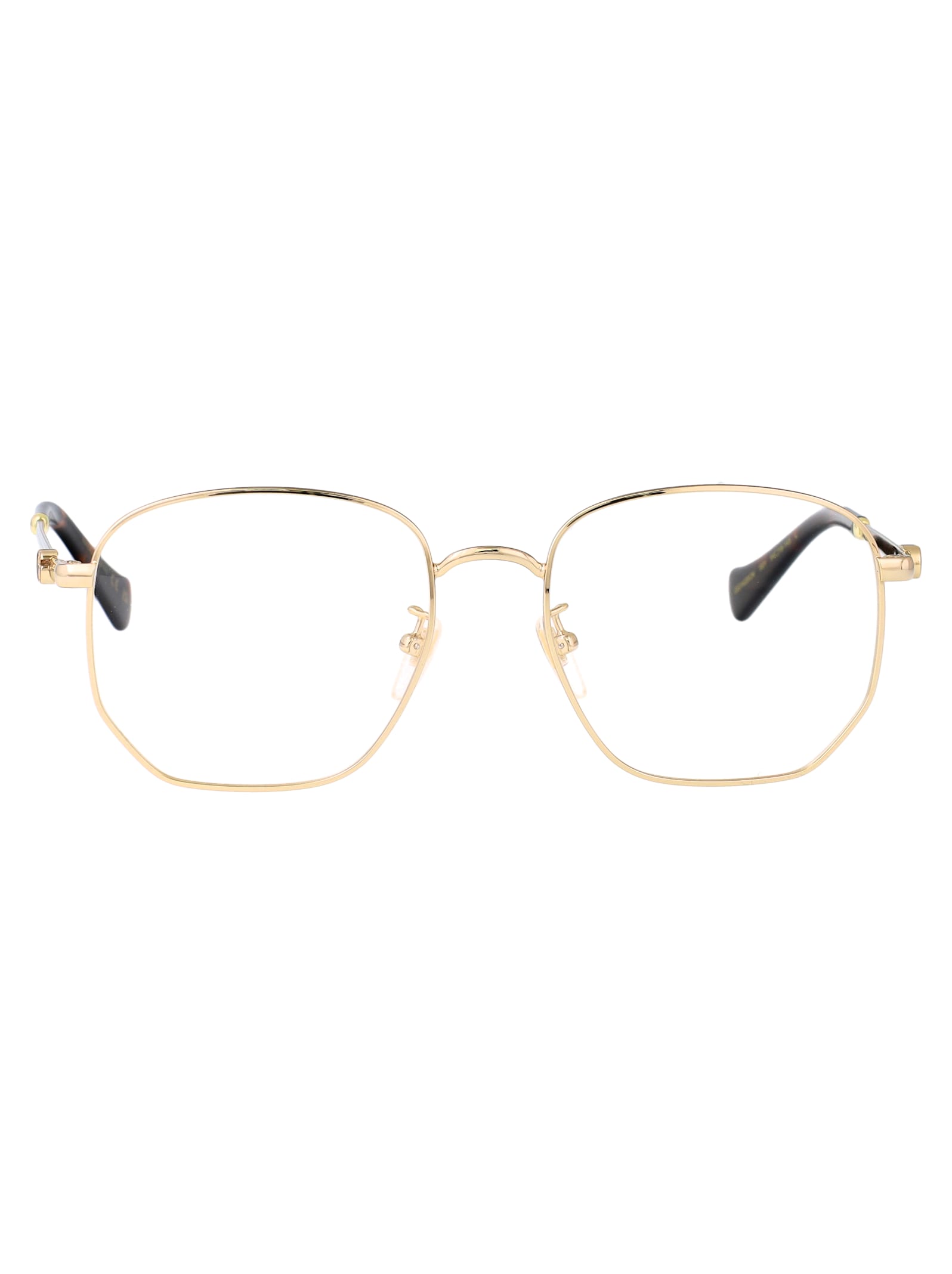 Gucci Gold Gold Transparent Acetate Glasses In Gold