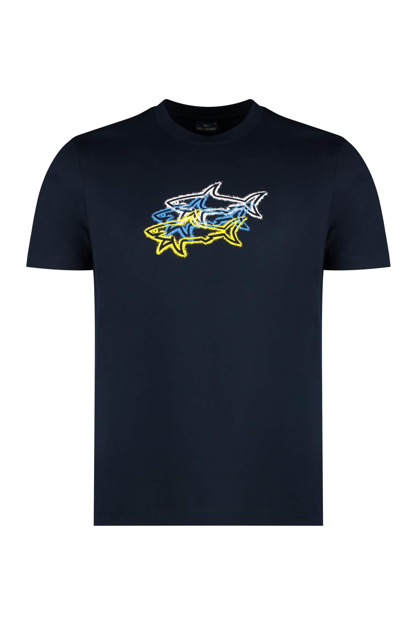 Shop Paul&amp;shark Logo Cotton T-shirt In Blue