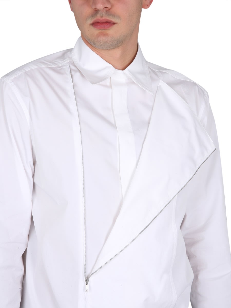 Shop Jil Sander Zippered Shirt In Ivory