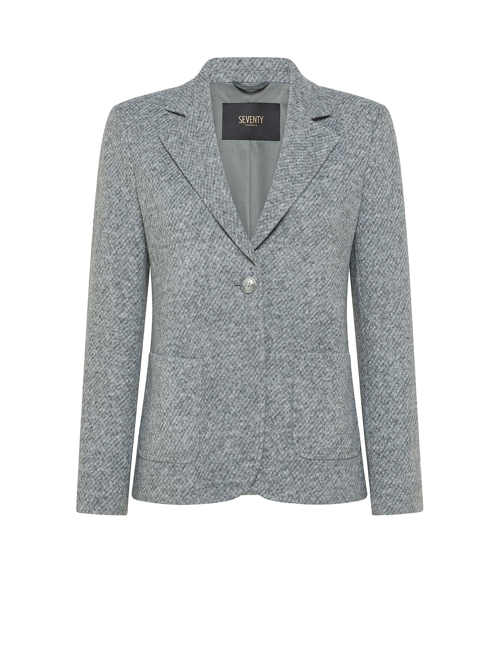 Seventy Womens Grey Single Breasted Wool Blend Jacket In Grigio