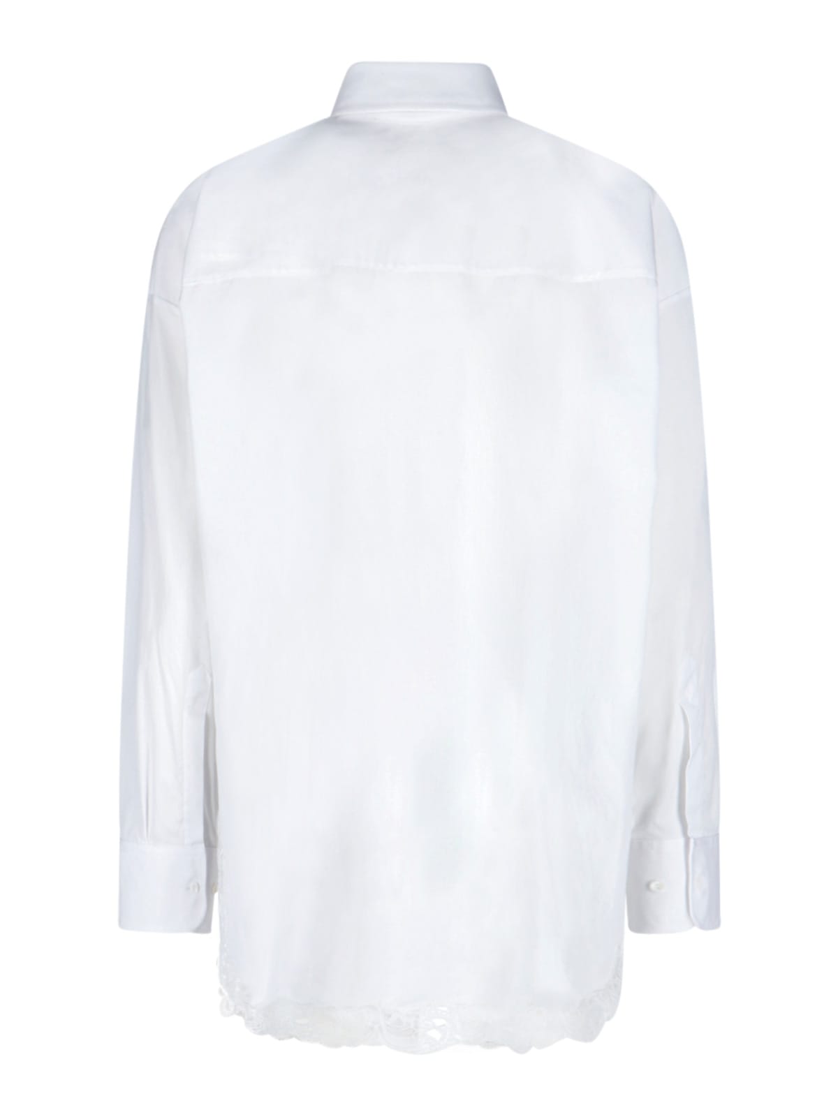 Ermanno Scervino Lace Detail Shirt In Bianco